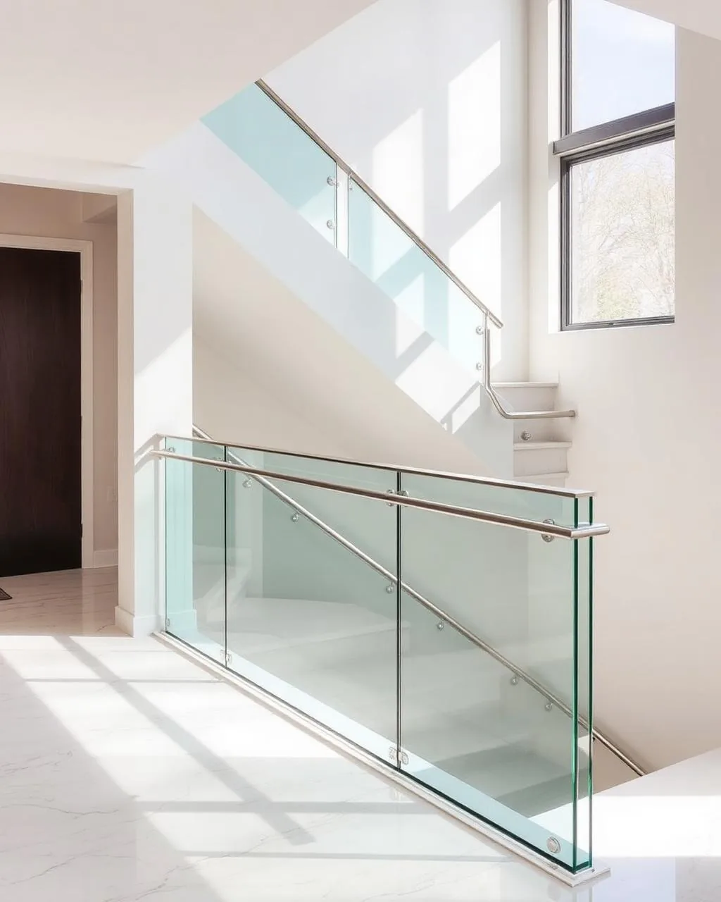 Stair Glass Railing installed by Glass Railing Experts in North York, ON