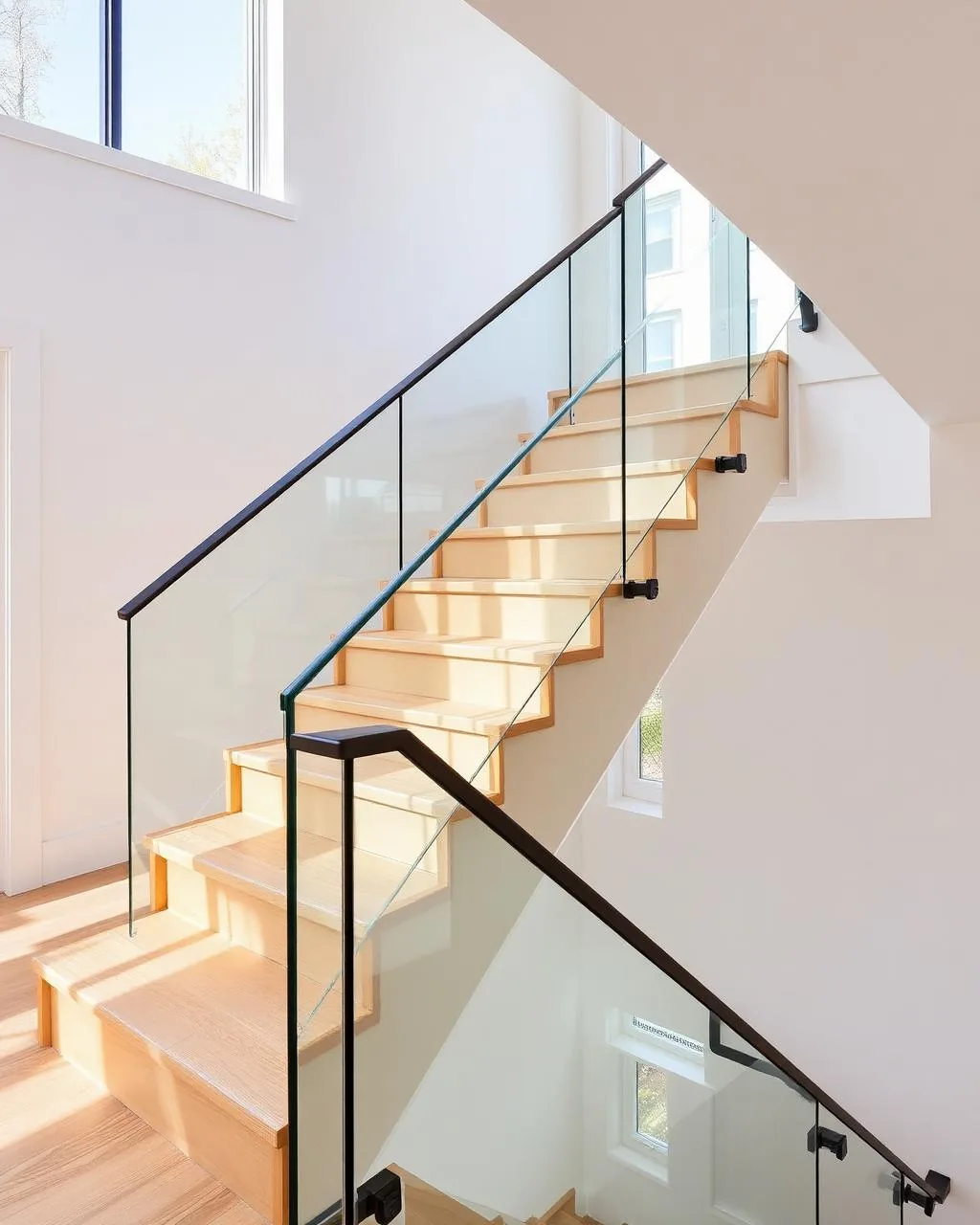 Stair Glass Railing installed by Glass Railing Experts in North York, ON